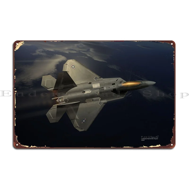 

F22 Raptor Metal Sign Retro Cinema Pub Character Create Tin Sign Poster