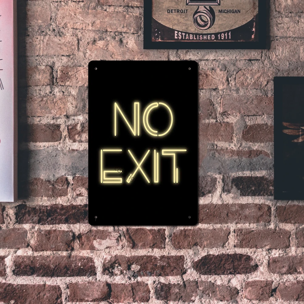 

Неоновый плакат без выхода, железная живопись, декор для спальни, Погодостойкая металлическая прямоугольная вывеска, ВИНТАЖНЫЙ ПЛАКАТ для ...