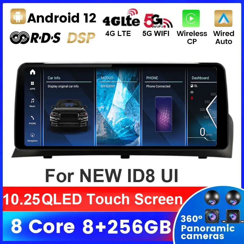 

Android 1210.25" QLED Touch Screen Wireless Apple CarPlay Auto Stereo Multimedia Player Car Radio ForBMW X3 F25 X4 F26 CIC NBT
