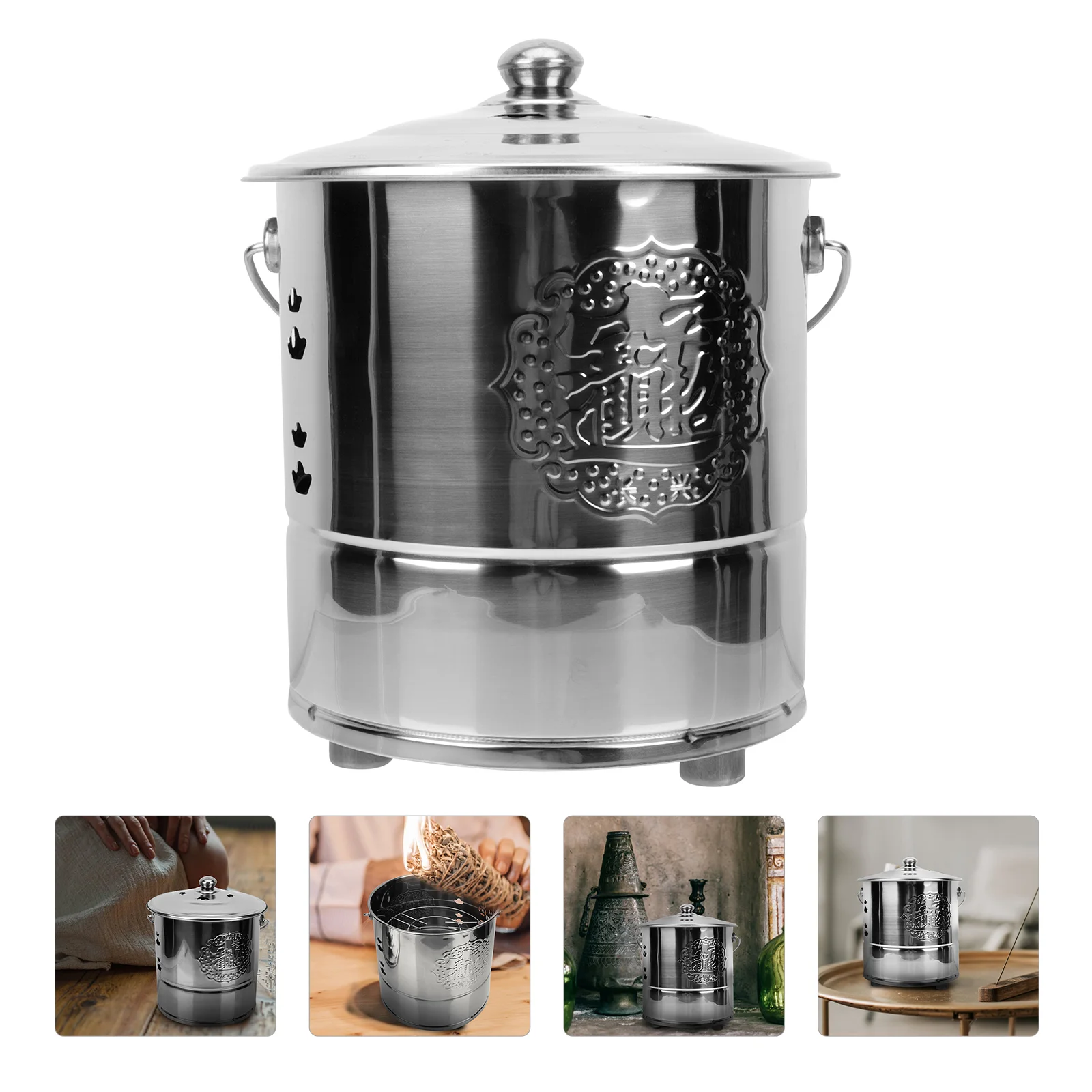 

Stainless Steel Bucket Household Burn Bucket Joss Paper Money Incinerator