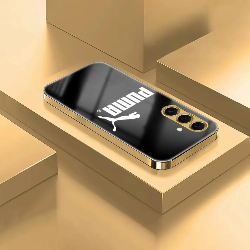 Фото Модный чехол для телефона Puma для Samsung S26 S25 S24 S23 S22 S21 Plus Ultra FE Edge, гальванизированное стекло №4