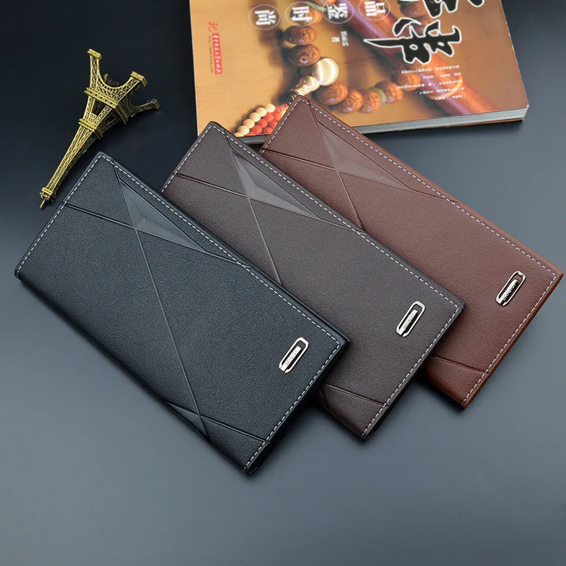 

2022 New Men's Wallet Long Multi-card Fashion Casual Wallet Male Youth Thin Three-fold Horizontal Soft Wallets Purse Card Pack