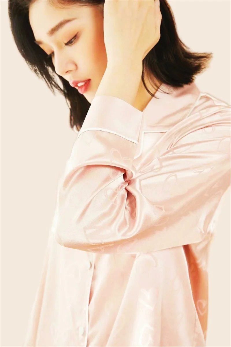 Women's Pajamas Set Rayon Full Sleeve Top Long Pants Summer Dragon Print Soft Pyjama Cozy Homewear Love Print Fashion PJS