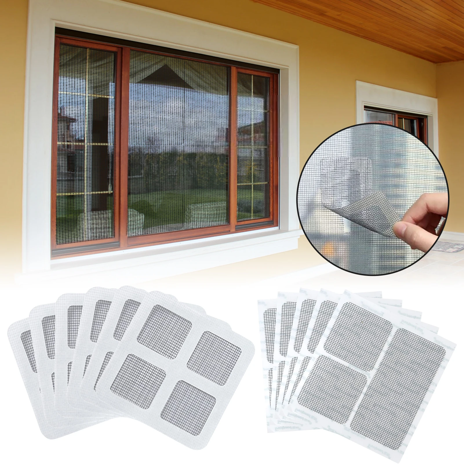 

6 шт./комплект, сетчатые наклейки на экран, от комаров