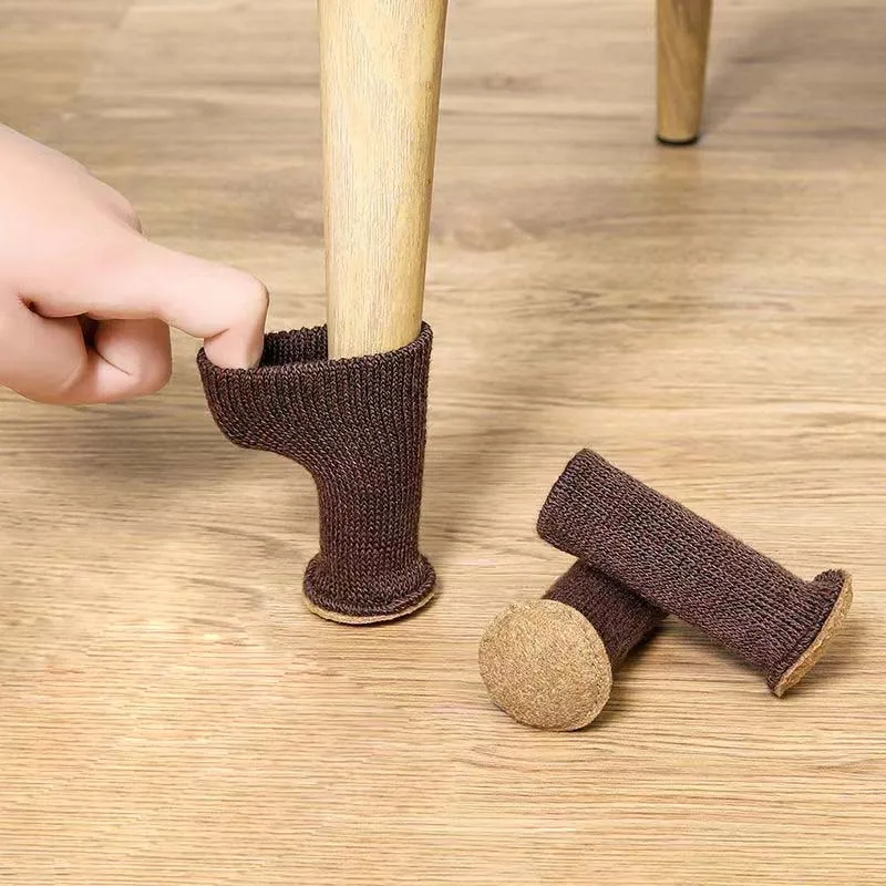 

New Thicken Cute Universal Knitting Foot Cover Leg Sock Protective Case Multicolor Non-Slip Floor Furniture Protector Home Decor