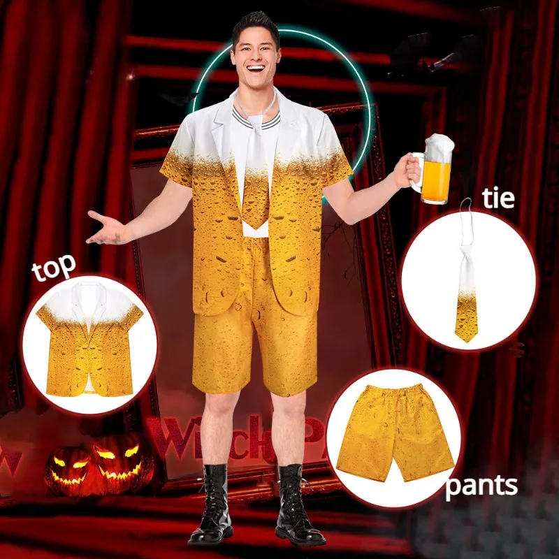 

Мужской костюм на Октоберфест 2023, костюм для пива, традиционный баварский костюм, мужская рубашка, косплей, Хэллоуин, праздничный наряд для вечеринки