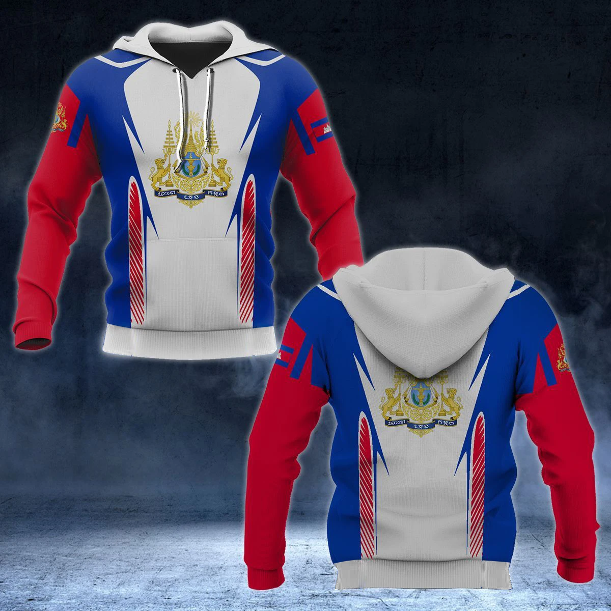 Полиэстеровые толстовки NoEnName_Null с эмблемой Камбоджи