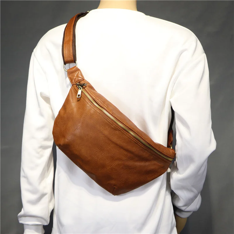 

2022 New Men's Chest Bag Fashion Simple Men's Crossbody Large Capacity Backpack British Shoulder Bag