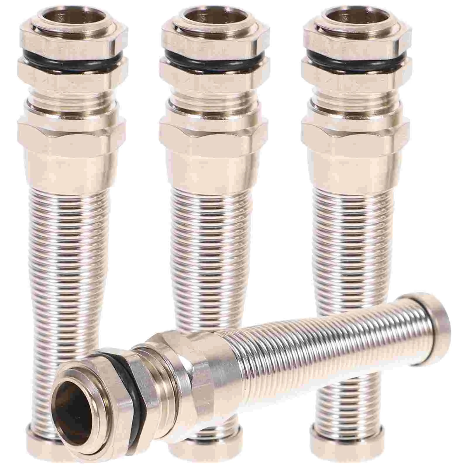 

4 Pcs Cable Gland Waterproof Strain Gauges Metal Cable Waterproof Sleeve Cord Connector Gland Suite Pass Through Brass