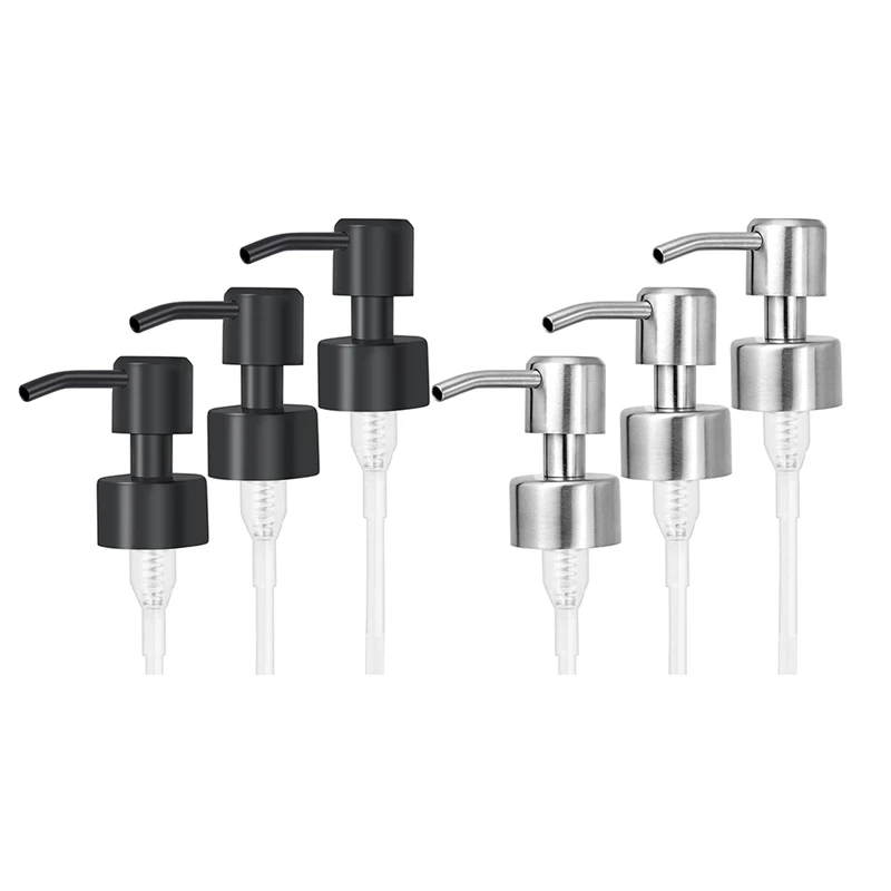 

AT35 6Pcs Stainless Steel Liquid Soap Dispenser Pump Replacement With Thread For Standard 28/400 Neck Size Nozzle & Tube