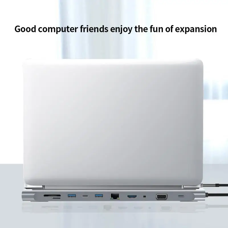 

Док-станция 11 в 1, Usb 3,0, Rj45, Sd/tf, Vga, Pd, Type-c