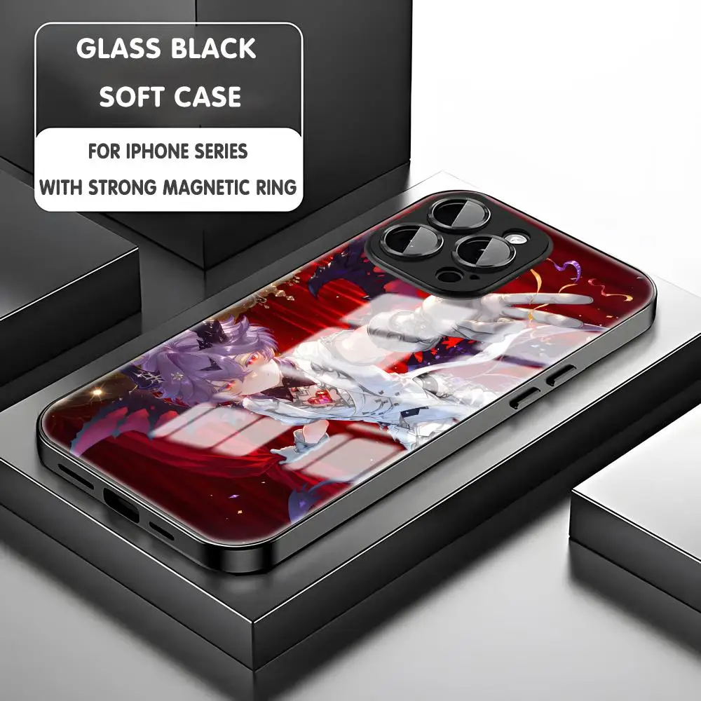 Фото Чехол для телефона Genshin Impact Durin для iPhone 17 16, 14, 13, 12, 11 X XR XS 8 Plus Mini Pro Max, стеклянный магнитный чехол №2