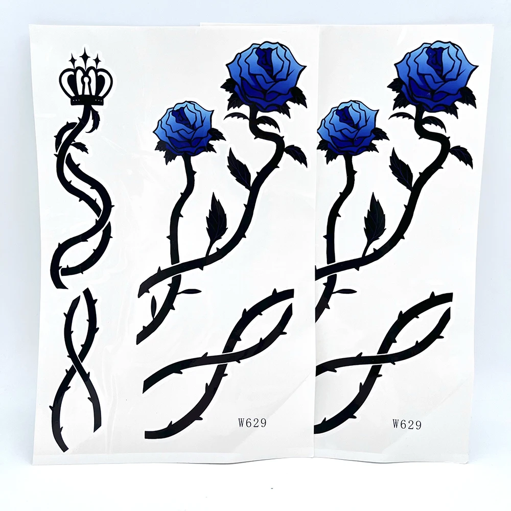 

Anime Blue Lock Tattoo Stickers Michael Kaiser Cosplay Unisex Adult Waterproof Temporary Blue Rose Costume Props Accessories