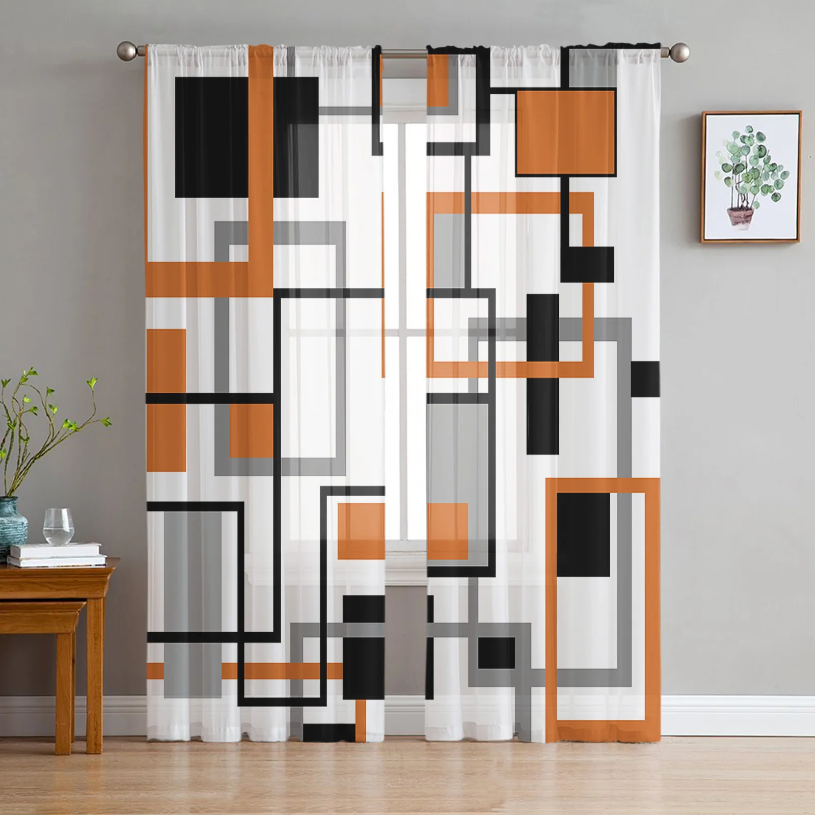 Скандинавские Ретро средневековые геометрические абстрактные оранжевые