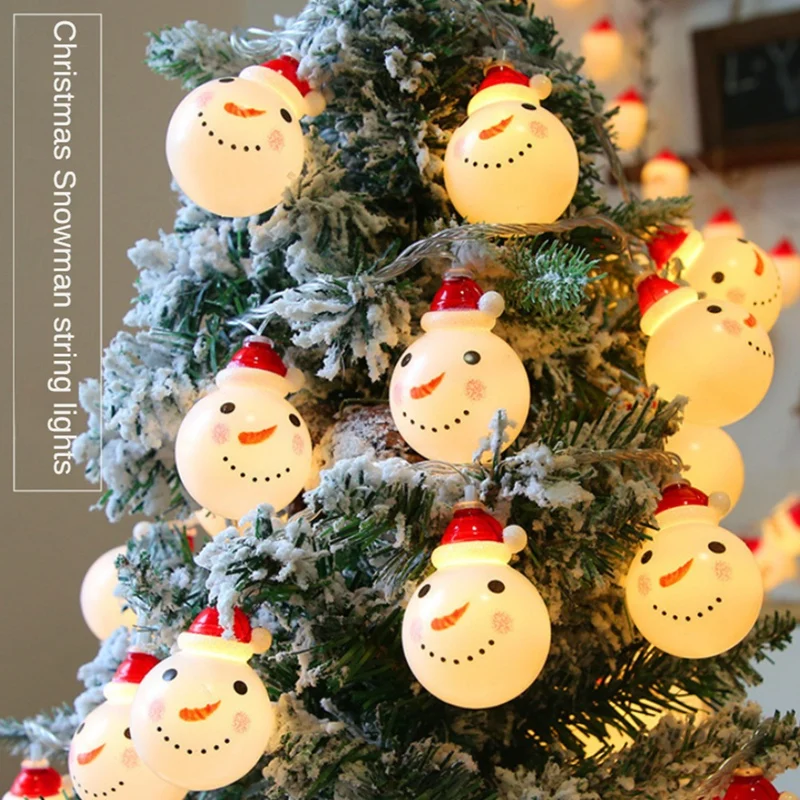 

LED Snowmans String Light Outdoor For Christmas Garden Decor For Holiday Lighting Decor Wedding Decor Light 1.5M 10 Lamp Durable