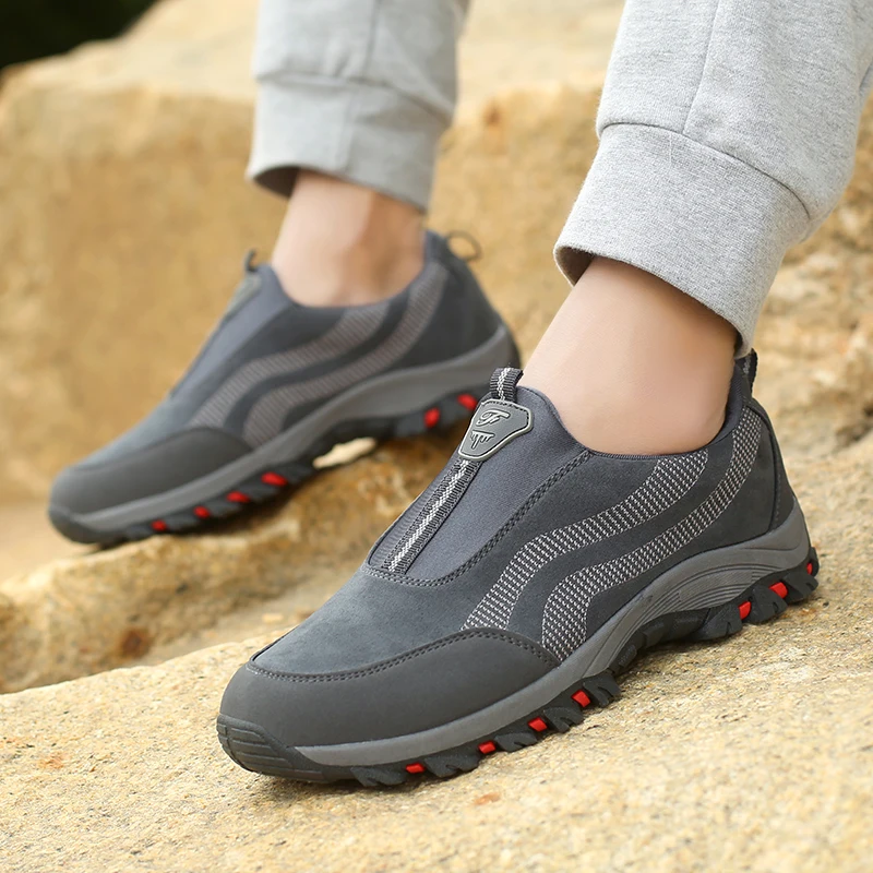 SALUDAS Men Slip on Loafers Walking Shoes Mesh Breathable Comfortable Casual Tennis Sneakers Non-slip Outdoor Climbing Shoes