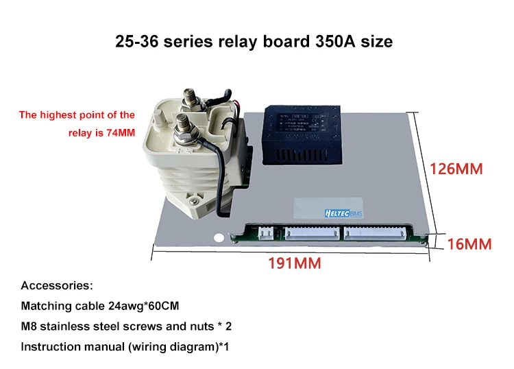 Реле 4S 350A Lifepo4 BMS 3000A Защитная плата пикового аккумулятора с высоким током для