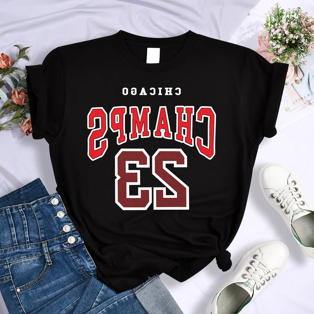 

Женская футболка с принтом, свободная дышащая футболка с круглым вырезом, в уличном стиле, лето 2023