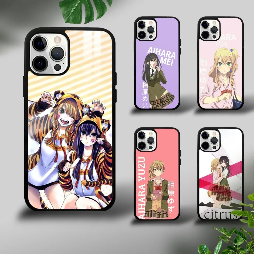 Anime C-Citrus Yuzu Mei Phone Case For iPhone 16 15 14 13 12 11 Pro Xs Max Mini Plus Celulares Hard Funda