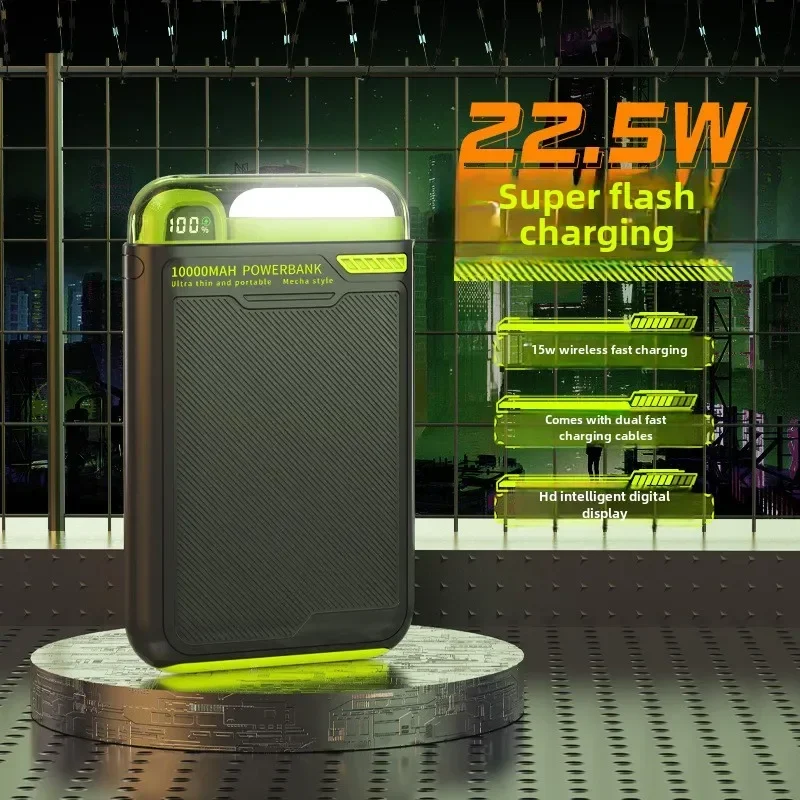 10000 мАч PD20W Магнитный беспроводной внешний аккумулятор с подставкой USBC для iPhone 15