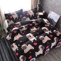 jddton new arrival classic puppy pattern bedding set 23 pcs 2020 cute pug dog lovely style quilt cover and pillowcase be128