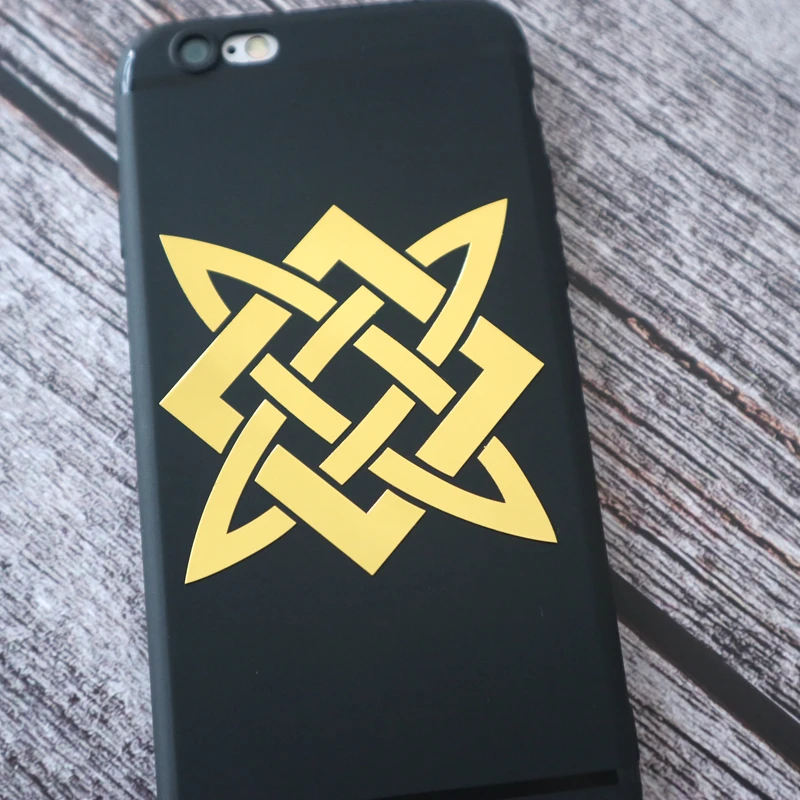 

58*58 мм славянский узор 3D крутые никелевые металлические автомобильные наклейки для стайлинга автомобиля ноутбука