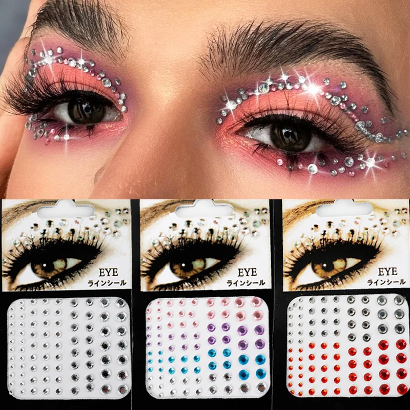 Разные размеры украшения для лица глаза бриллианты тату Блестящие кристаллы