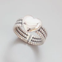 fmily minimalist heart shaped geometric ring 925 sterling silver fashion versatile creative romantic jewelryfor girlfriend gifts