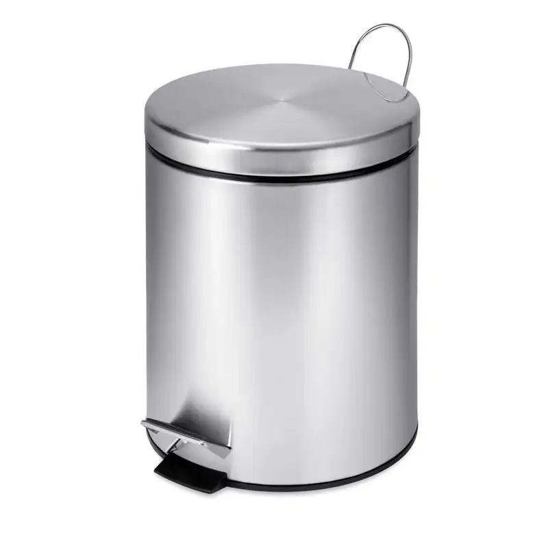 

Can Do TRS-01449 5 Liter Stainless Steel Step Lift Lid Garbage Can Desktop trash can Kitchen item Kitchen trash can Garbage bin