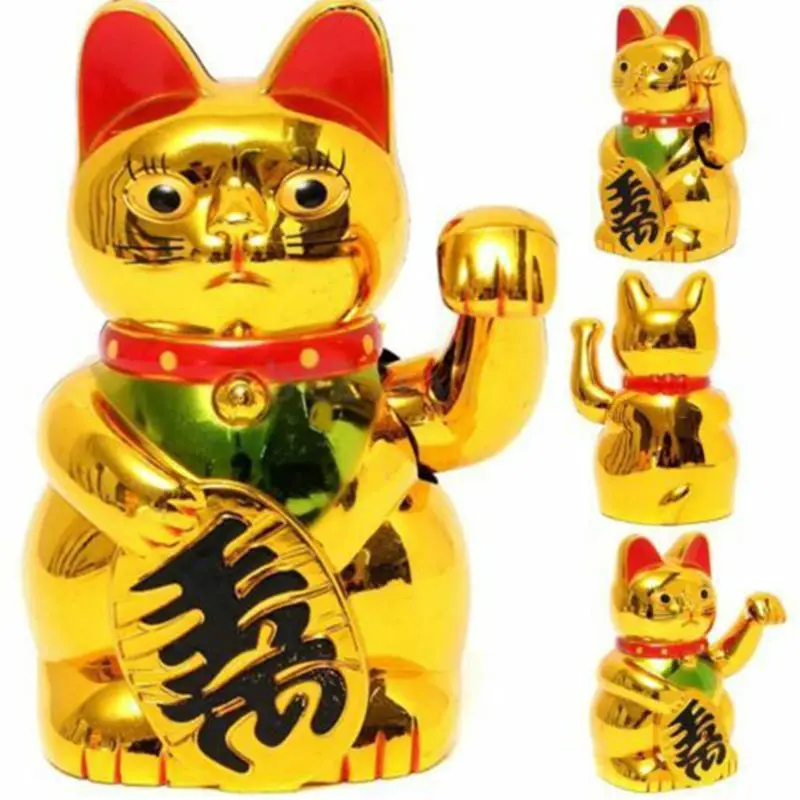 

Wealth Waving Hand Cat Chinese Lucky Cat Gold Maneki Neko Cute Lucky Cat Electric Craft Art Home Shop Hotel Shop Decoration Cute