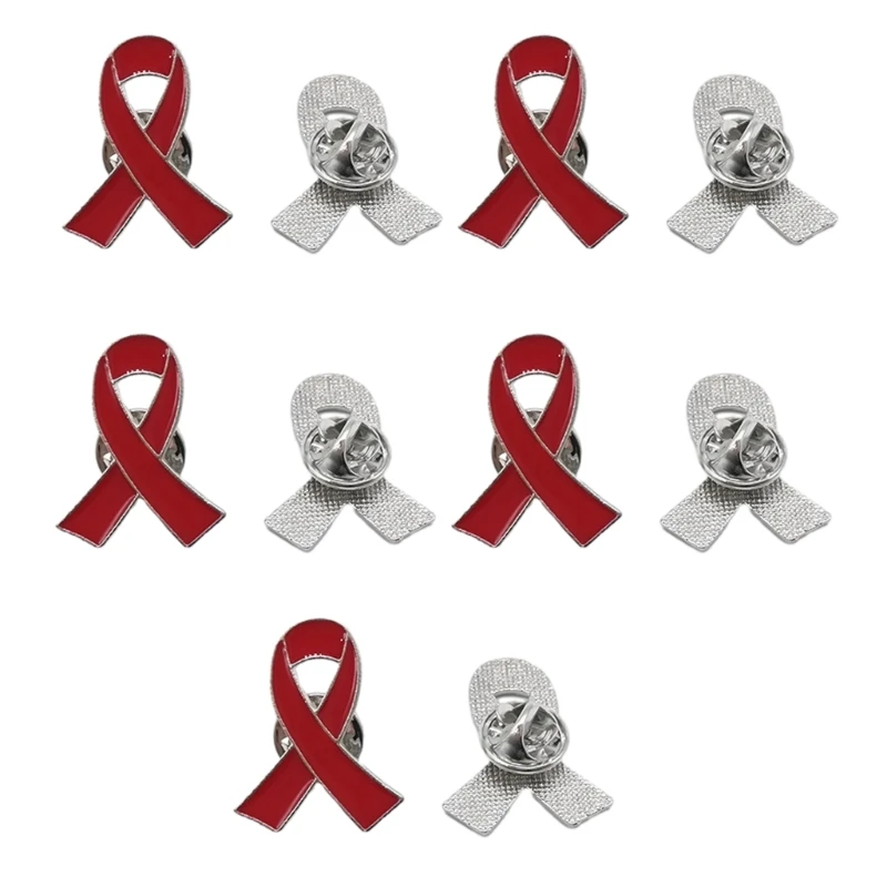 10 розовых ленточек брошь осведомленность о раке молочной железы на лацкане лента