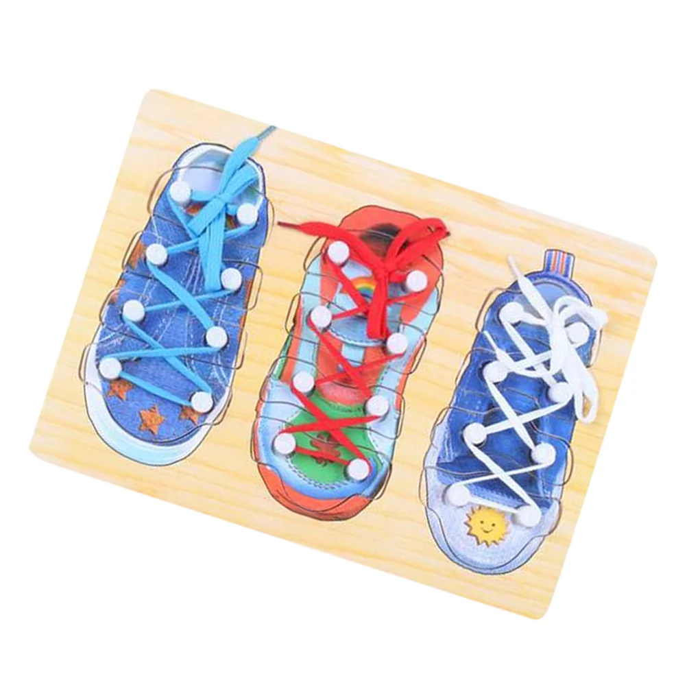 

Детская деревянная обувь, кружева, Обучающие игрушки, креативная нить для раннего развития, игрушки для детей