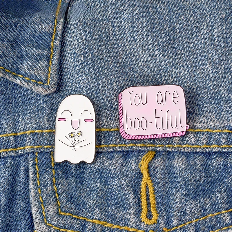 

Sweet Dialog and Flower Skeleton Enamel pin Cute Lapel pin Kawaii Brooches for Women Girl