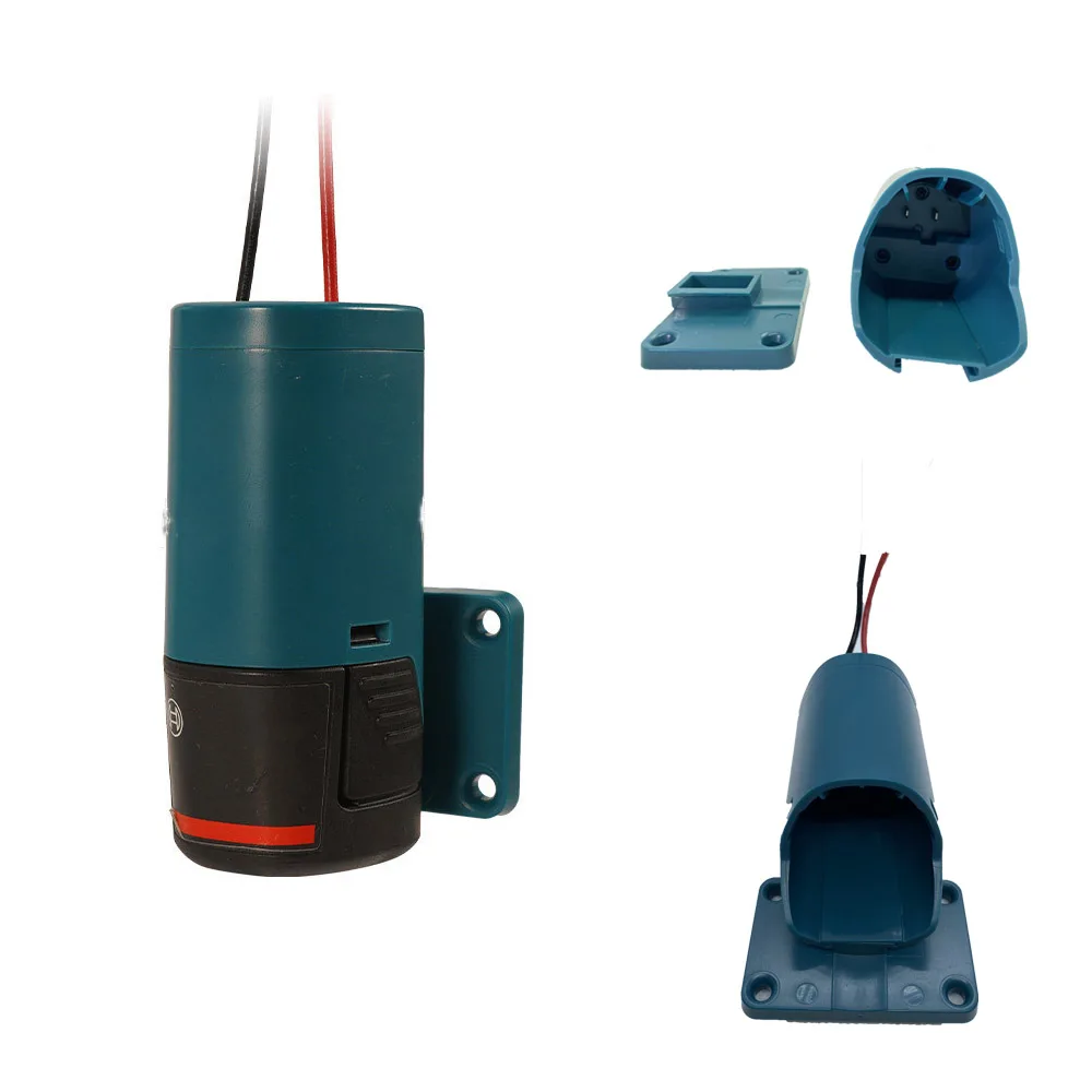 

For Bosch Adapters 10.8-12V Battery Power Connector Adapter Dock Holder With 14 Awg Wires Connectors Power Blue