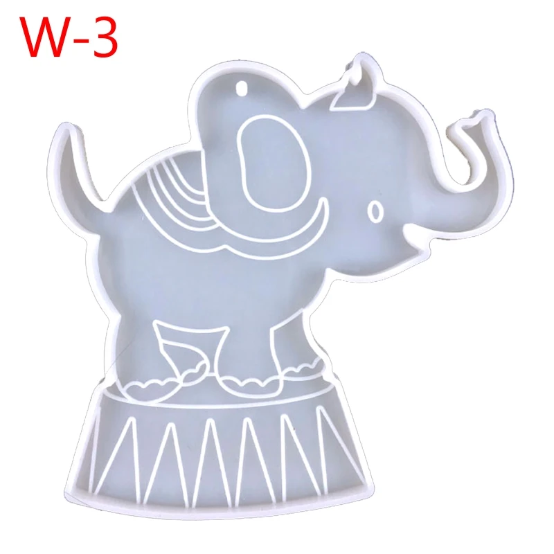 

R3MC Elephant Shape Keychain Resin Casting Silicone Mold Woman Keychain Decorative Pendant Jewelry Mold for DIY Crafts