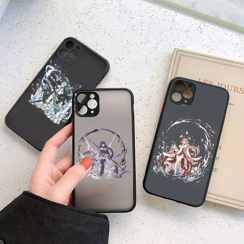 

genshin impack Phone Case For iphone 13 12 11 7 8 plus mini x xs xr pro max matte transparent cover