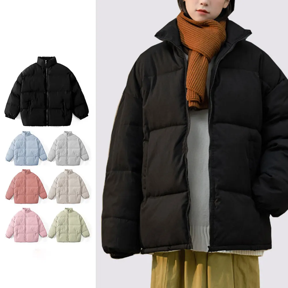 Winter Parkas Jacket Women Thicken Warm Coat Womens Stand Collar Jackets Solid Color Cotton-padded Woman Fashion New Streetwear