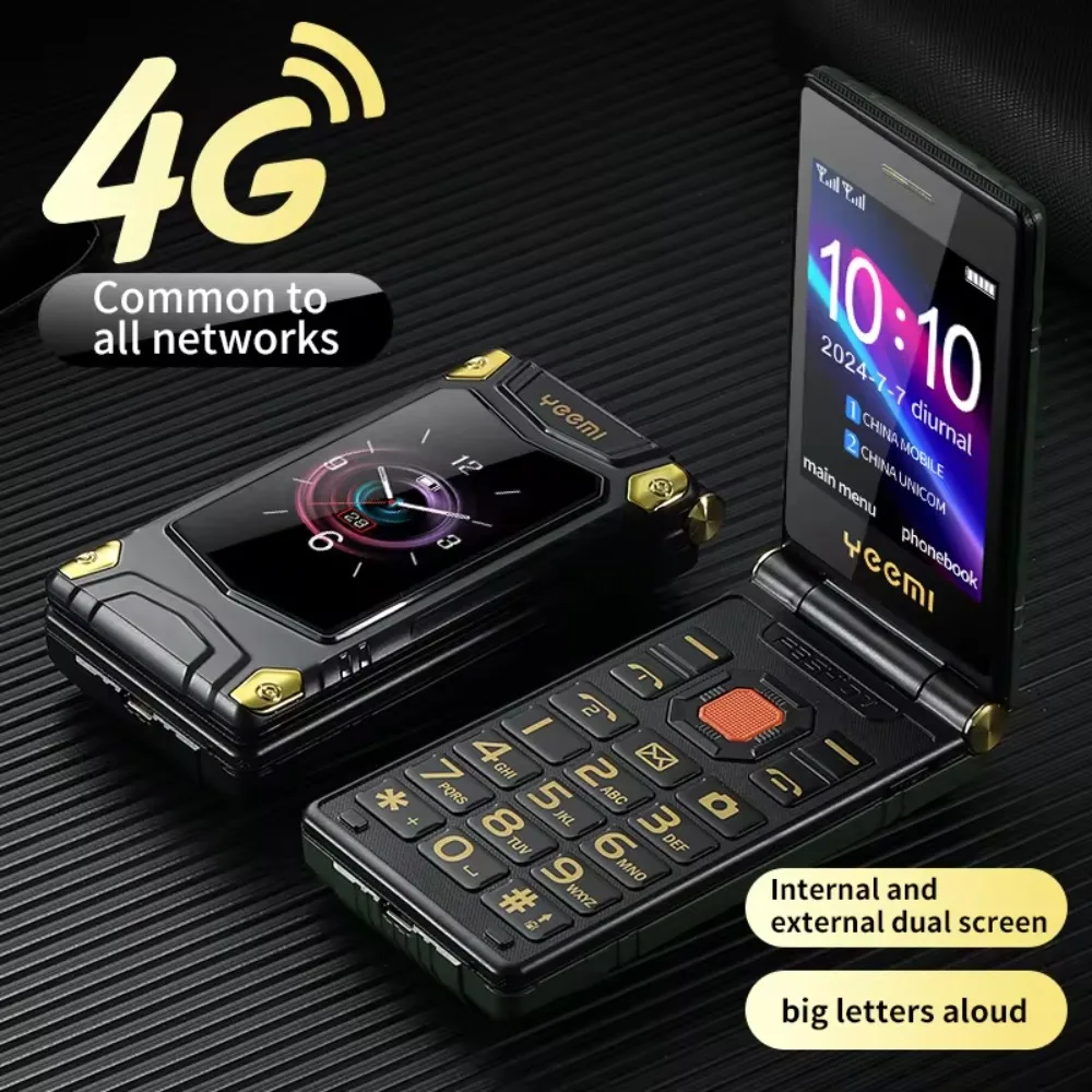 YeeMI M7+ Прочная функция Большая кнопка Большие шрифты Dual SIM Двойной экран Filp