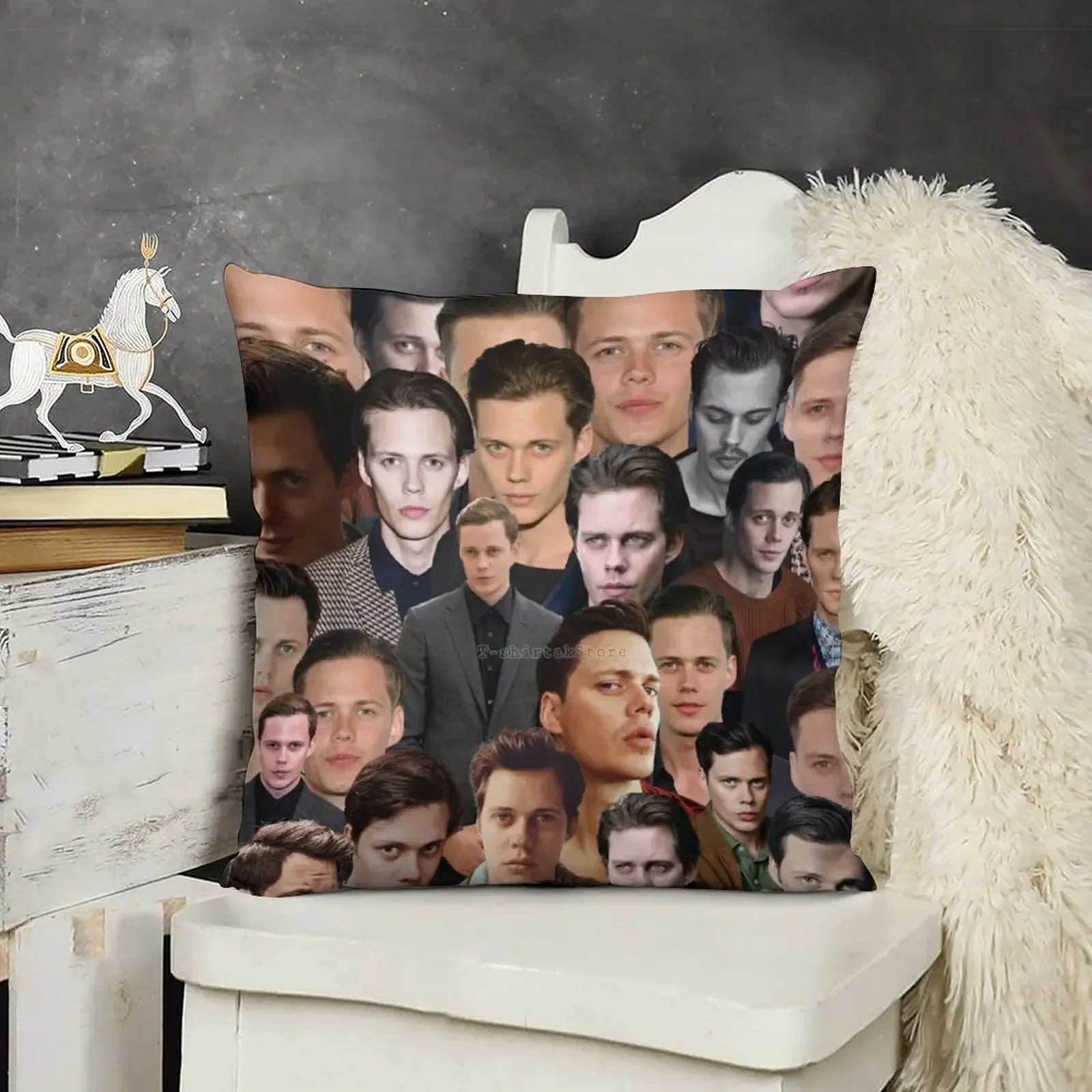 Билл Скарсг?рд фото коллаж наволочка полиэстер