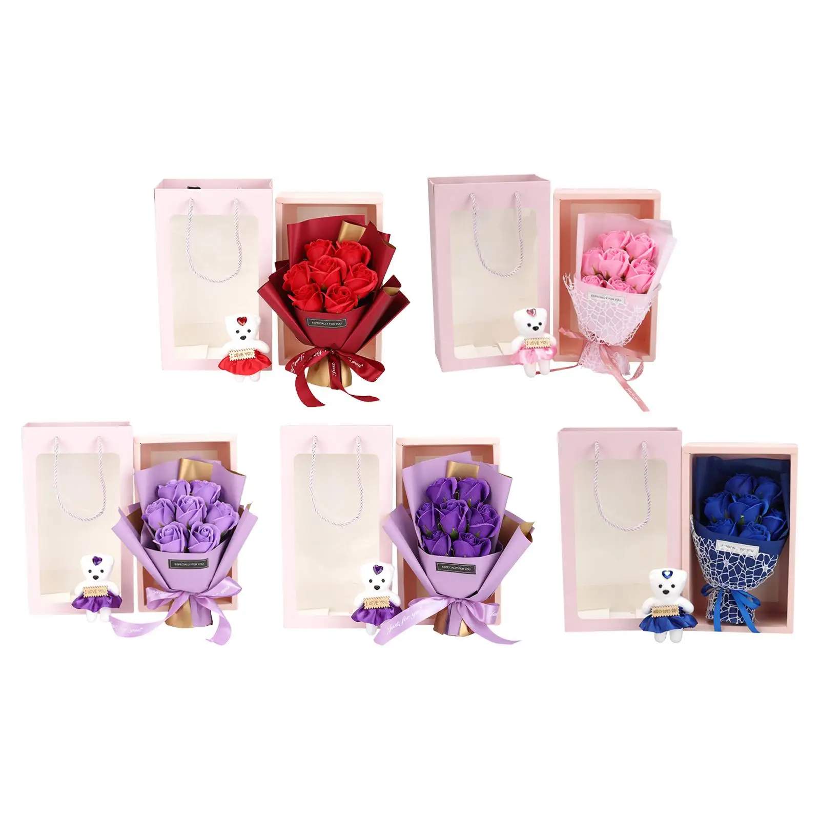 

Soap Rose Flower Bouquet 7 of Roses for Restaurant Valentine's Day Day