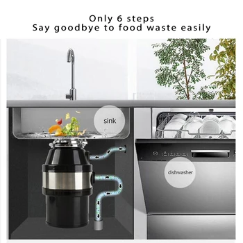 Kitchen Garbage Disposal Stainless Steel Grinder material Processor with Sound Reduction Food Waste Disposer Grinding System 5