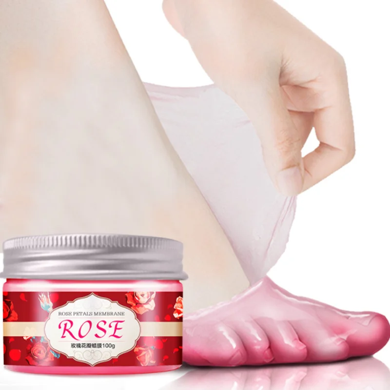 

100g Rose Tender Moisturizing Paraffin Wax Hands Foot Mask Film Whitening Hand Cream Deodorant Exfoliating Hand Foot Skin Care