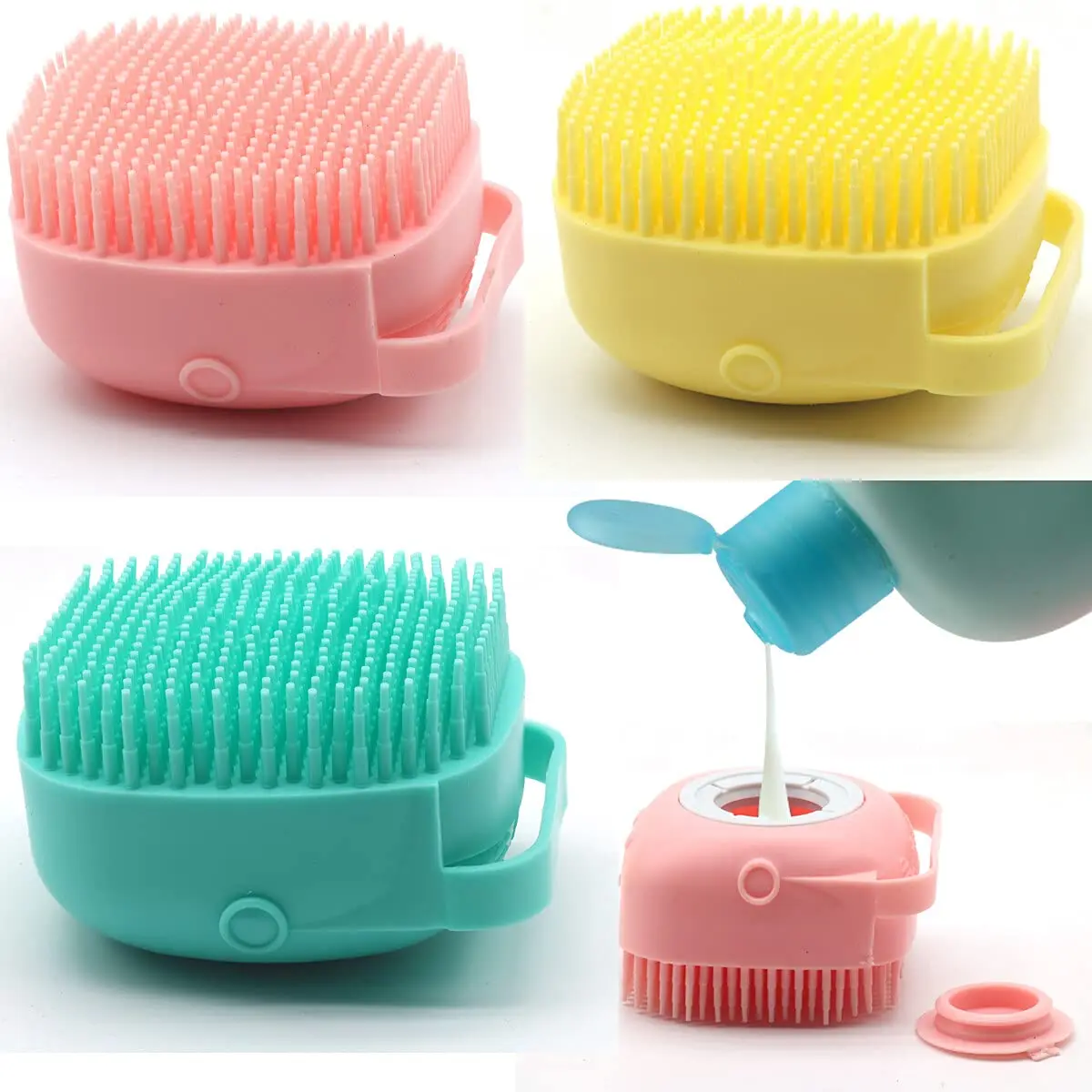 

2Pcs Shampoo Brush Handheld Scalp Meridian Massage Brush Shower Hair Comb Portable Shampoo Brush Hair Care Comb