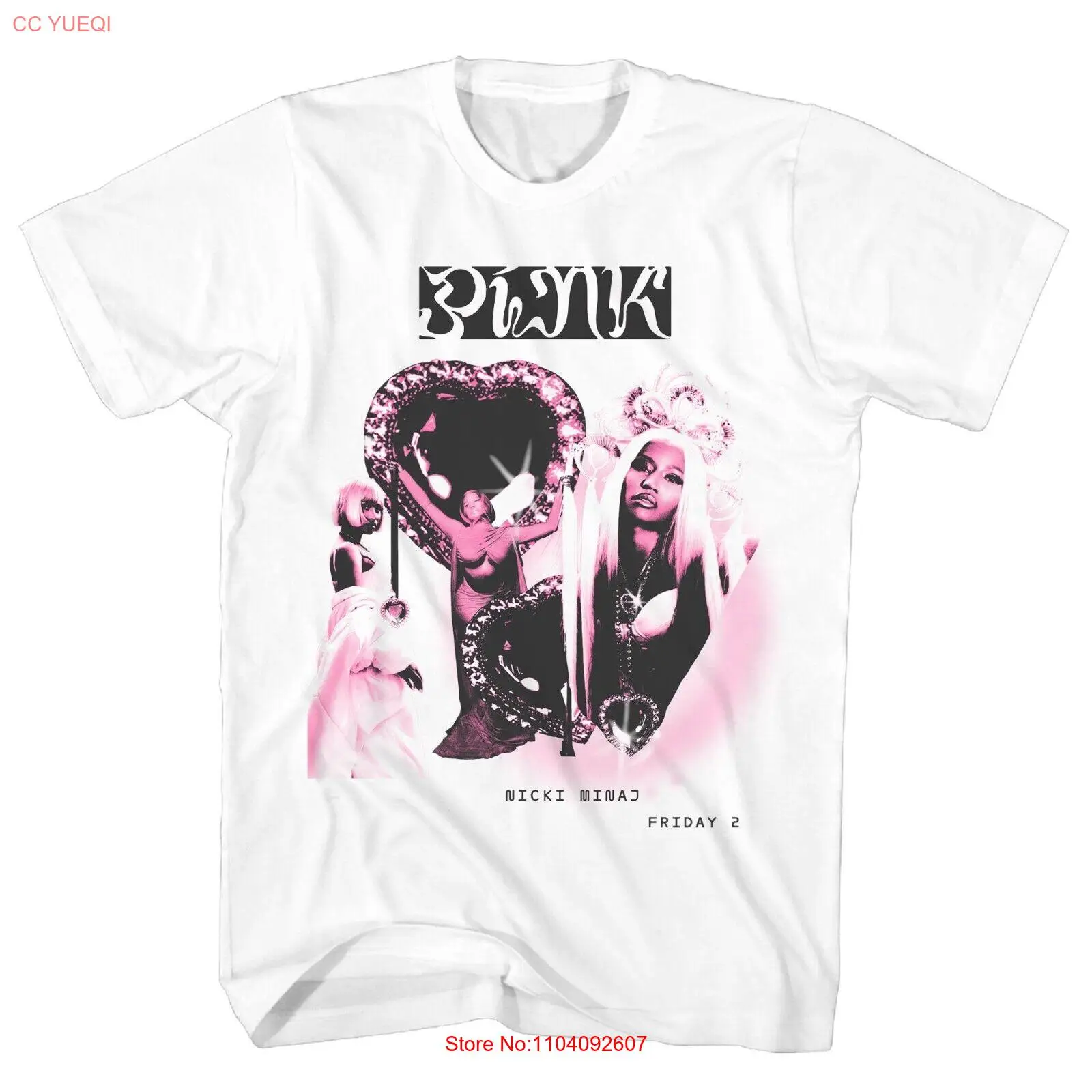 Футболка Nicki Minaj White Heart Collage мужская лицензированная футболка в стиле хип-хоп рэп