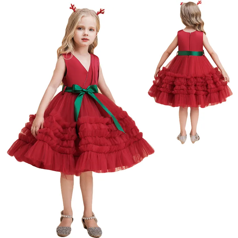 

Kids Princess Dresses For Girls Infant Party Flower Girl Wedding Children Clothing Tutu Dress Toddler Baby Xmas Lace Gown