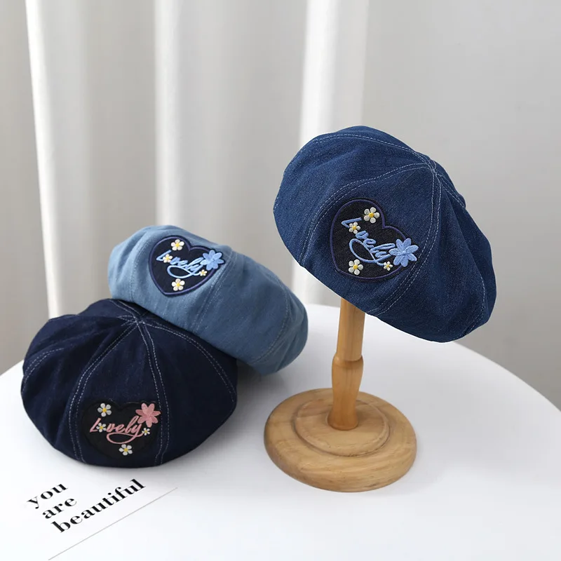 

Новая японская весенне-летняя модная универсальная шапка художника с Вышивкой Букв, милый ковбойский женский берет, кепка, Кепка