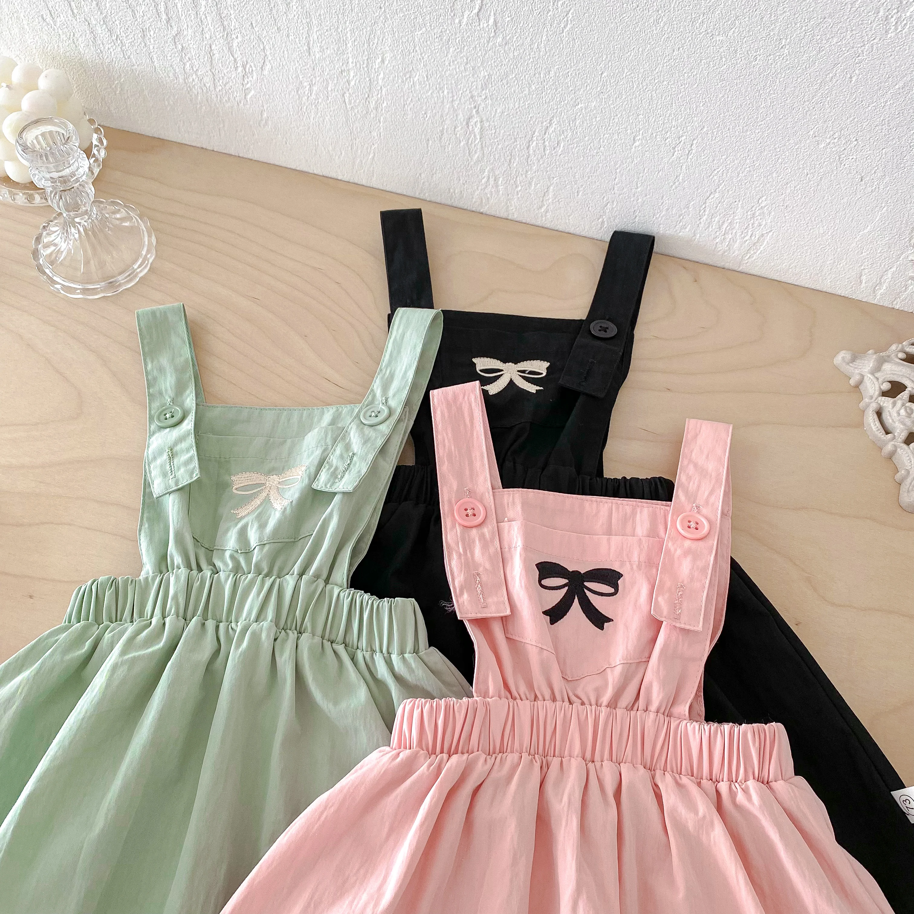 Платье Для Девочек В Корейском Стиле С Милым Принтом И Бантом. Летнее Длиной До