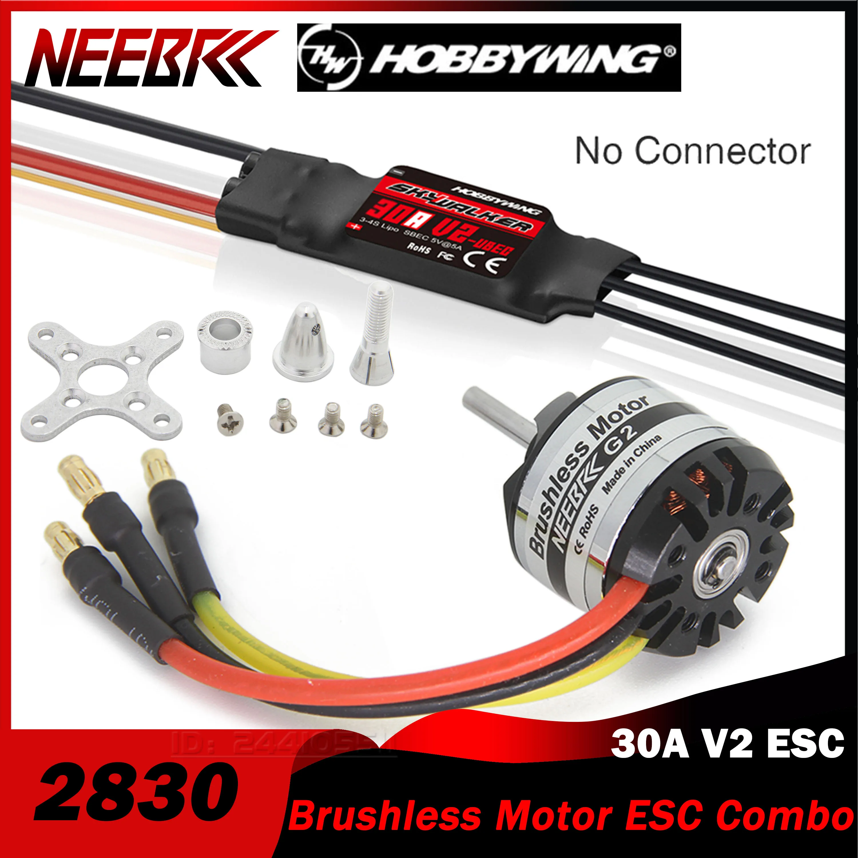 NEEBRC 2830 Бесщеточный двигатель 30A V2 ESC Combo 850KV 1000KV 1300KV 2-4S для радиоуправляемого