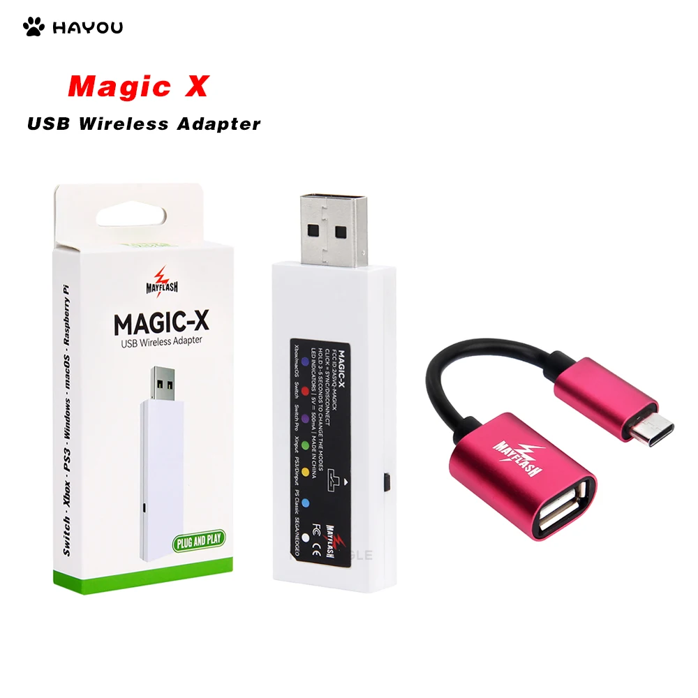 New MAGIC-X USB Wireless Adapter For Xbox Series X/S//PS3/Nintendo Switch/Sega/PC of Wired Or Bluetooth Controller Accessories