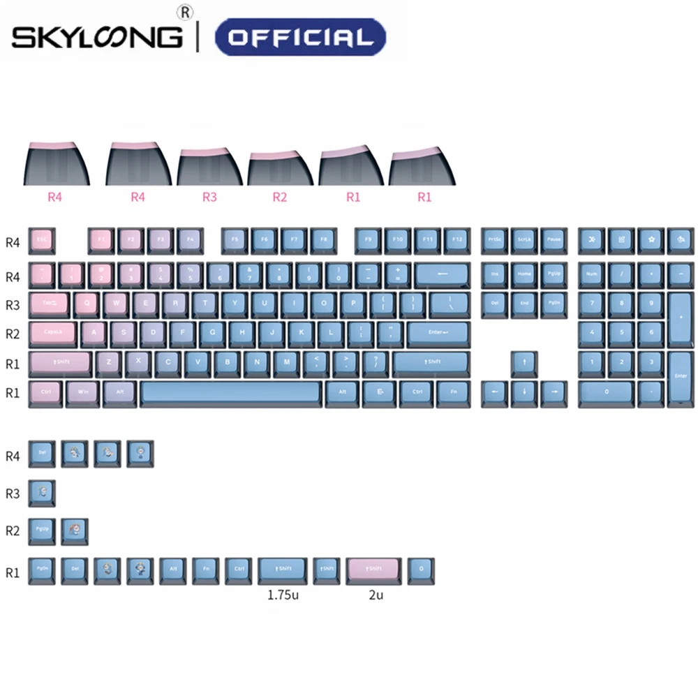 

SKYLOONG Blue Enchantress GK7 Mechanical Keyboards Keycaps Set RGB Backlit PBT Key Caps For 61/87/96/104 Keys Cherry MX GMK 8008